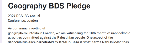 Geography BDS pledge